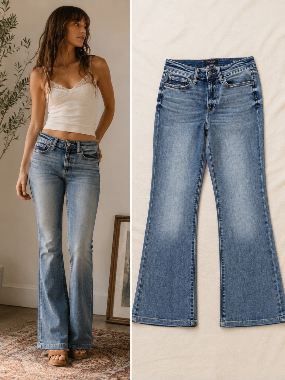 Judy Blue Bootcut Jeans Medium Wash Size 3/26 Boho Western Coastal Cowgirl